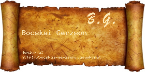 Bocskai Gerzson névjegykártya